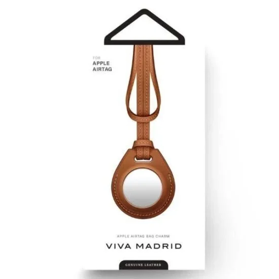 Viva Madrid Airtrax Genuine Leather Bag Charm Case - Caramel